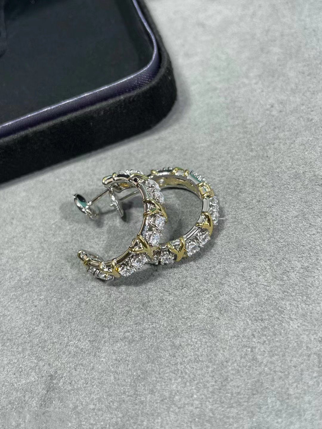 [Spark Jewels]SCHLUMBERGER GOLD DIAMOND EARRINGS