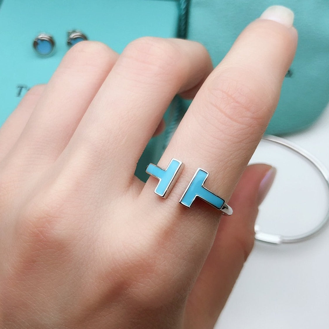 [Spark Jewels]T SMALL TURQUOISE SILVER RING