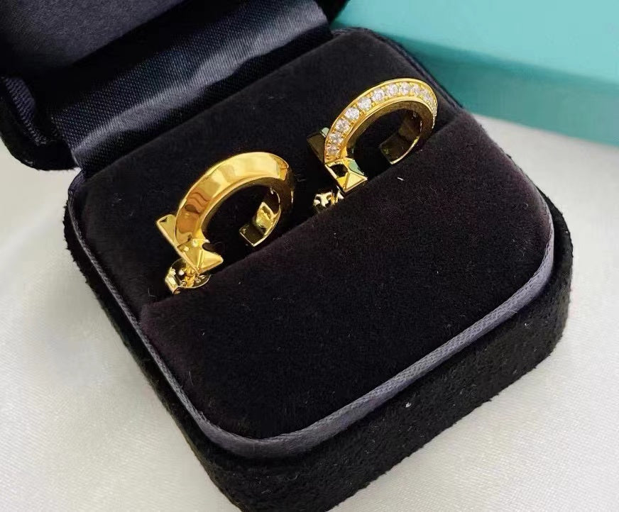 [Spark Jewels]T1 HOOP DIAMOND EARRINGS