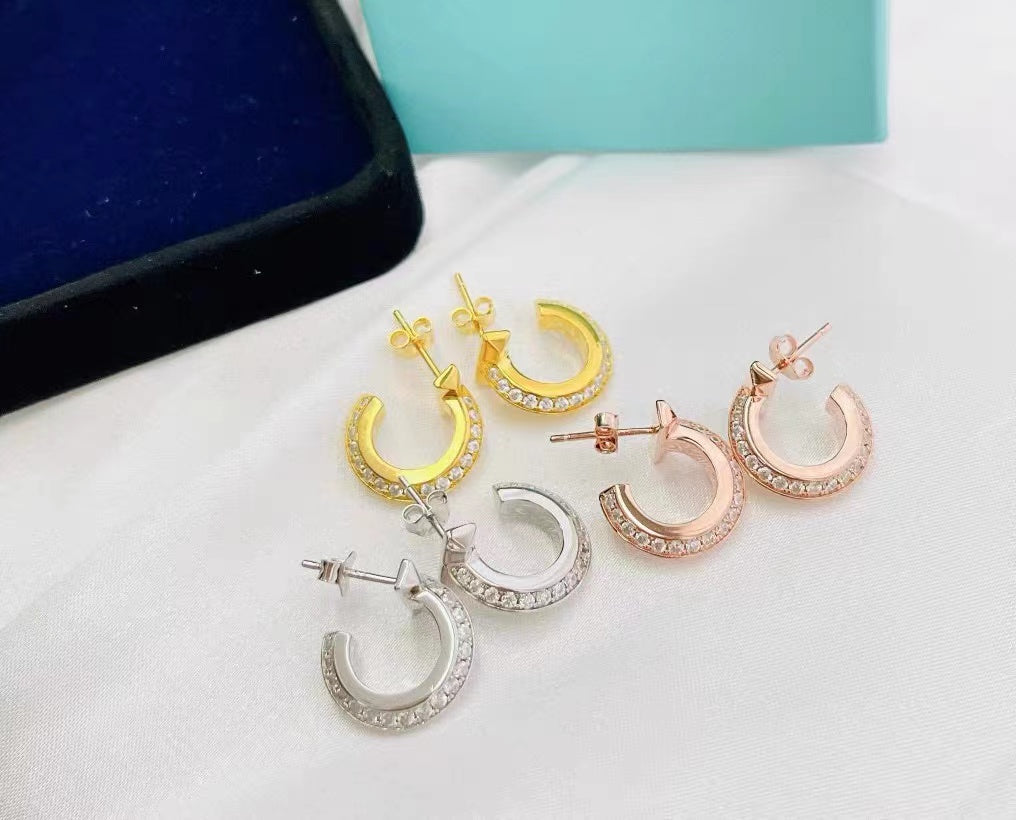 [Spark Jewels]T1 HOOP DIAMOND EARRINGS