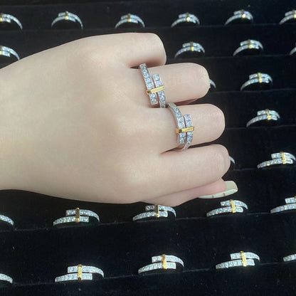 [Spark Jewels]EDGE GOLD SILVER DIAMOND RING