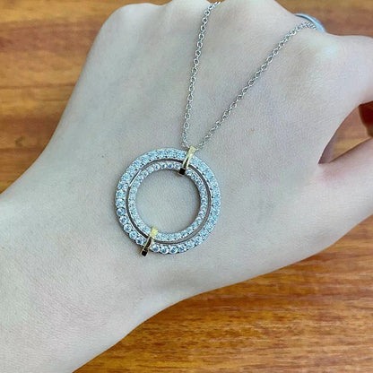 [Spark Jewels]EDGE DIAMOND GOLD SILVER NECKLACE