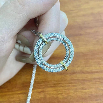[Spark Jewels]EDGE DIAMOND GOLD SILVER NECKLACE