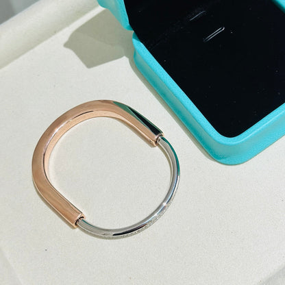 [Spark Jewels]LOCK PINK GOLD SILVER DIAMOND BRACELET