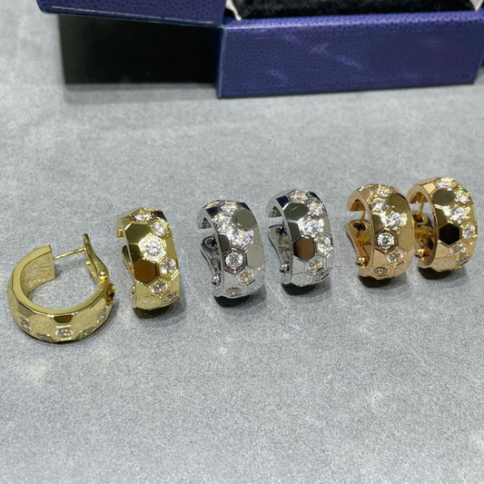 [⭐Aura]BEE LOVE DIAMOND HOOP EARRINGS