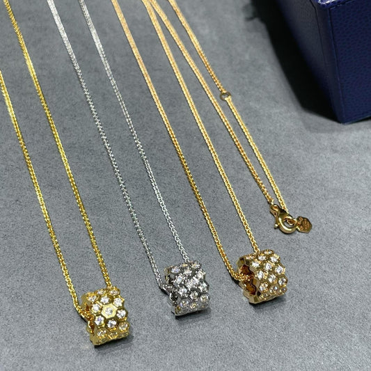 [⭐Aura]BEE LOVE DIAMOND PAVED 3 ROW NECKLACE