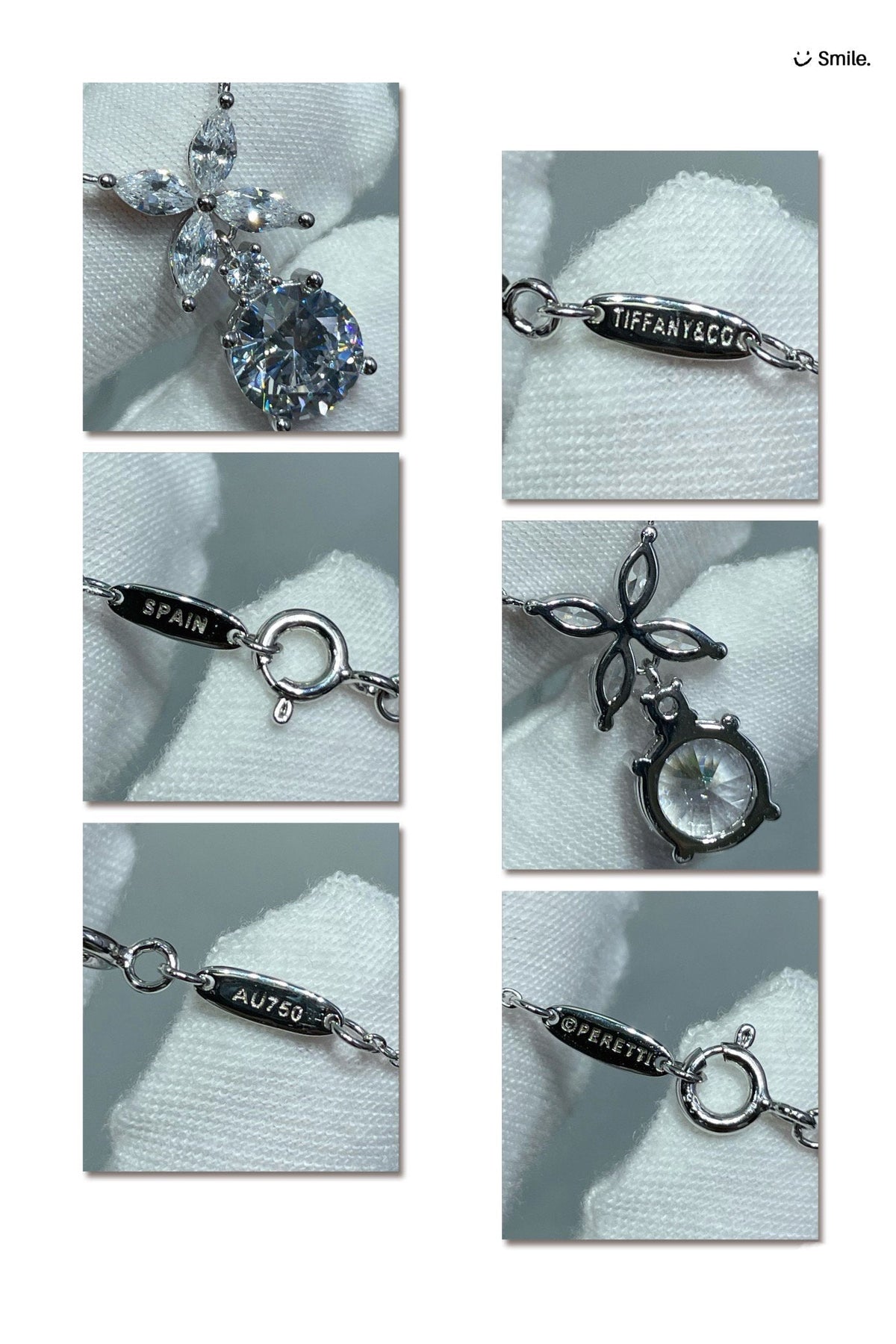 [Spark Jewels]VICTORIA PENDANT SILVER DIAMOND NECKLACE
