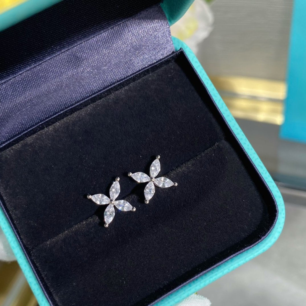 [Spark Jewels]VICTORIA SILVER DIAMOND STUD MINI EARRINGS