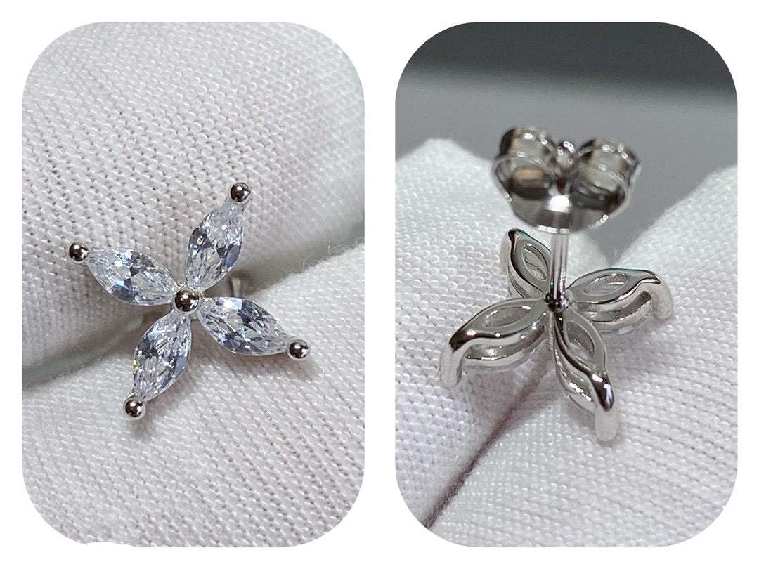 [Spark Jewels]VICTORIA SILVER DIAMOND STUD MINI EARRINGS
