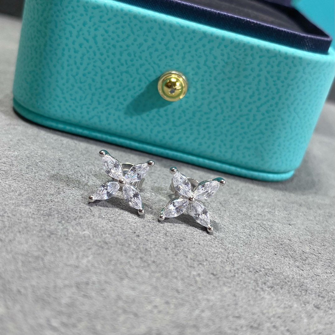 [Spark Jewels]VICTORIA SILVER DIAMOND STUD MINI EARRINGS