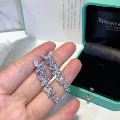 [Spark Jewels]VICTORIA SILVER DIAMOND DROP EARRINGS