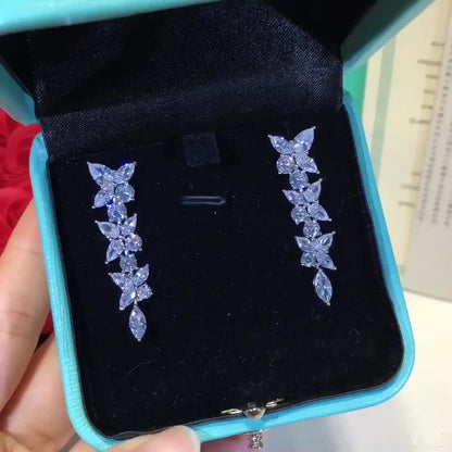 [Spark Jewels]VICTORIA SILVER DIAMOND DROP EARRINGS