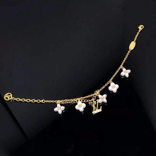 [⭐Aura]LOGO 6 MOTIF STAR AND SUN GOLD BRACELET