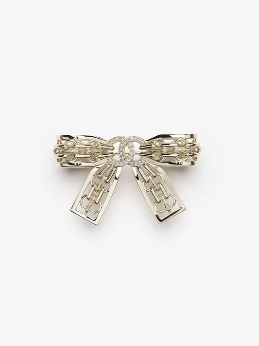 [⭐Aura]25K Hollow Bow Brooch