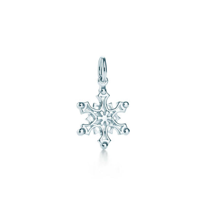 [Spark Jewels]STERLING SILVER SNOWFLAKE PENDANT NECKLACE