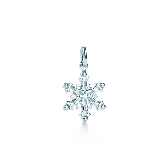 [Spark Jewels]STERLING SILVER SNOWFLAKE PENDANT NECKLACE