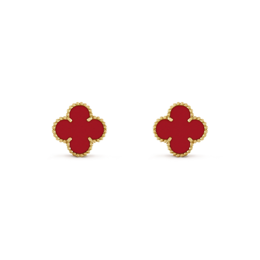[⭐Aura]CLOVER MINI 9.5MM CARNELIAN EARRINGS