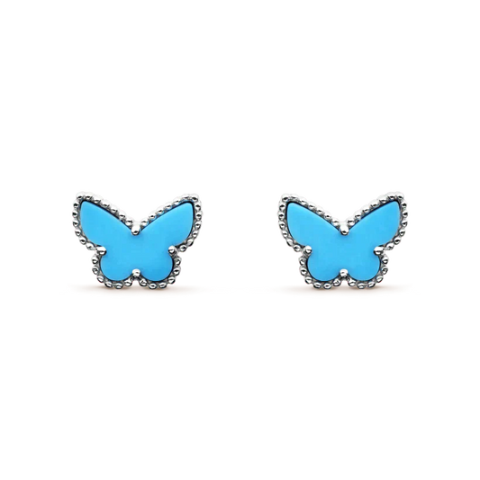 [⭐Aura]BUTTERFLY TURQUOISE EARRINGS SILVER