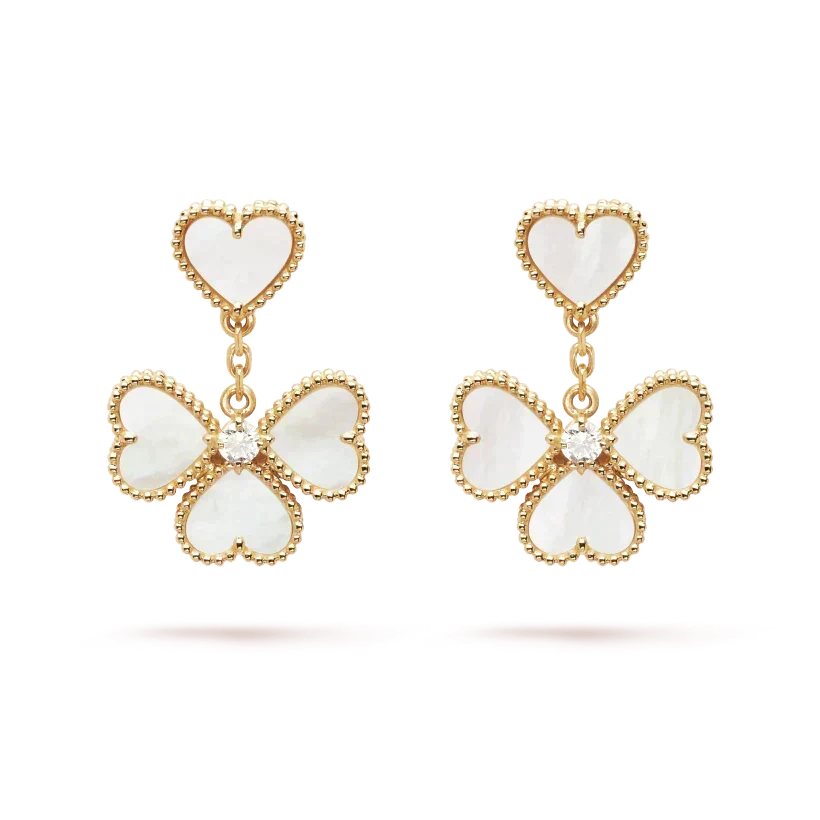 [⭐Spark]CLOVER SWEET WHITE MOP EARRINGS