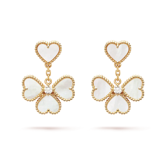 [⭐Aura]CLOVER SWEET WHITE MOP EARRINGS