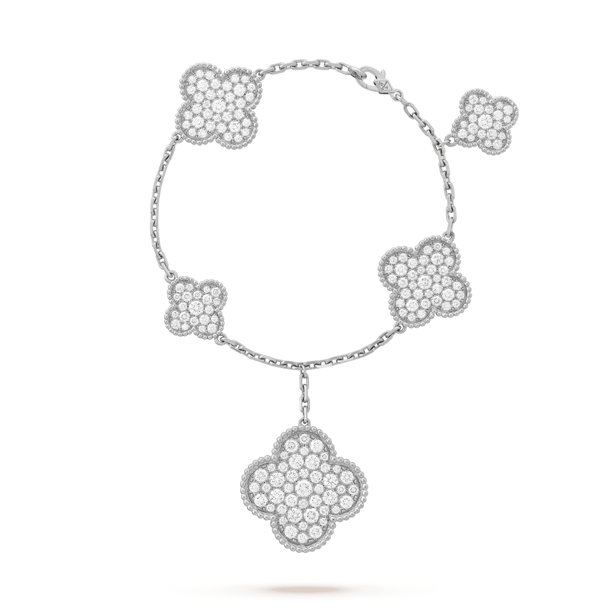 [Spark]CLOVER 6 MOTIFS SILVER DIAMOND BRACELET