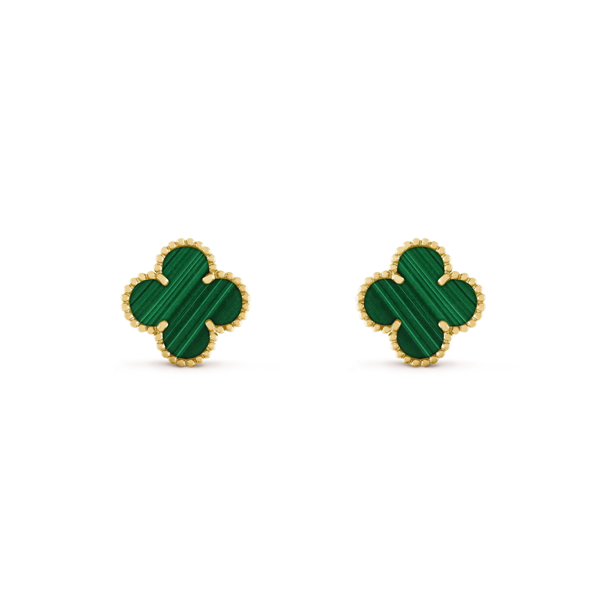 [Spark]CLOVER MEDIUM 1 MOTIFS MALACHITE  EARRINGS