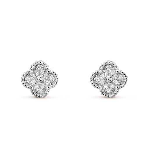 [⭐Aura]CLOVER MINI DIAMOND STUD EARRINGS