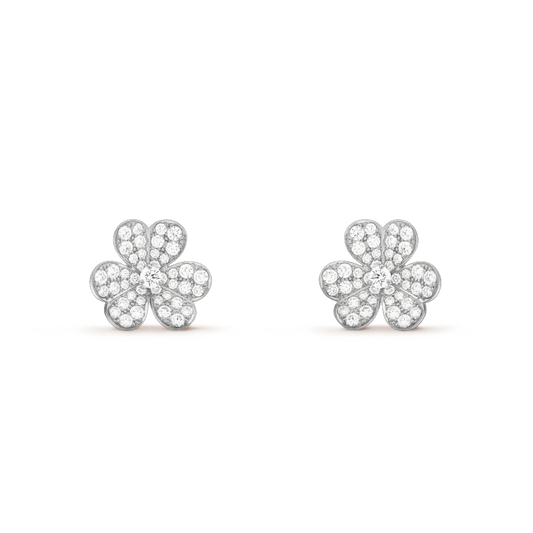 [⭐Aura]CLOVER COMOS DIAMOND EARRINGS SILVER