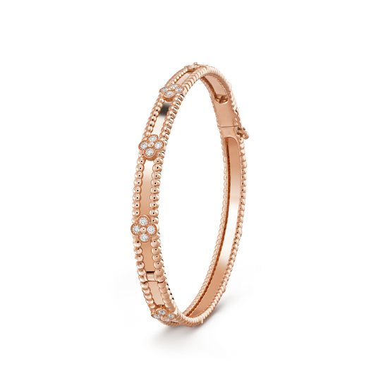 [⭐Aura]CLOVER BRACELET 4MM DIAMONDS