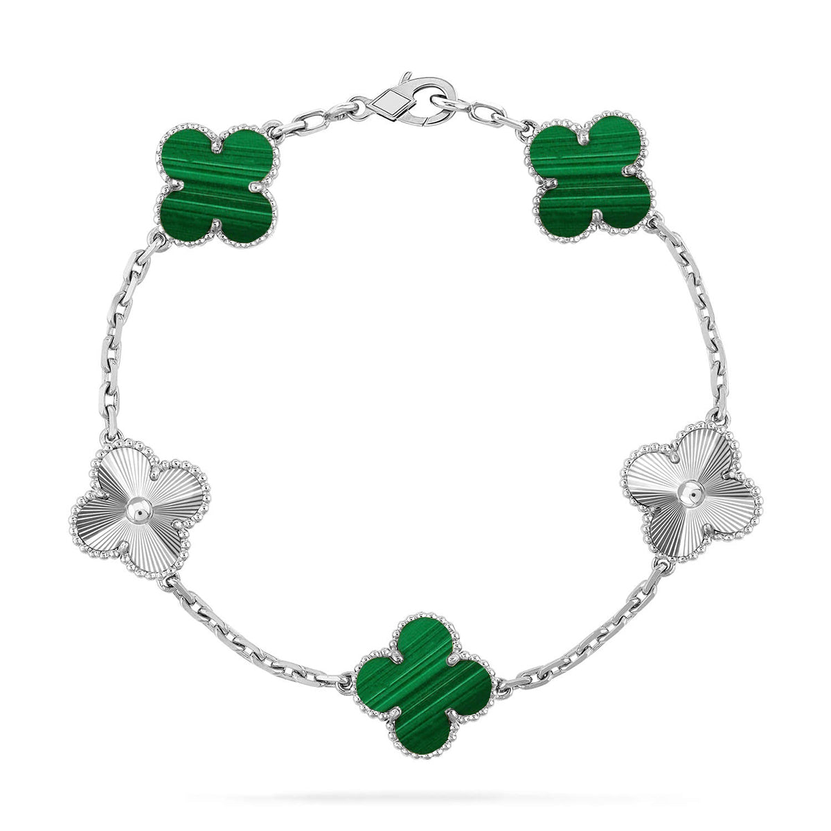 [⭐Spark] CLOVER 5 MOTIF MALACHITE BRACELET COLLECTION