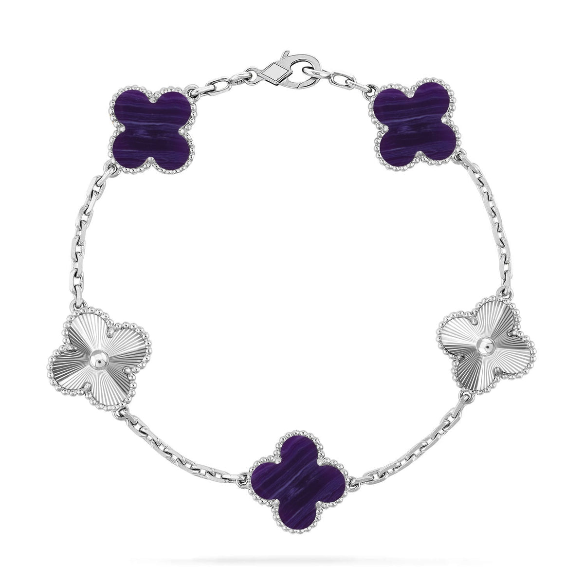 [Spark]CLOVER 5 MOTIF PURPLE STRIPES BRACELET COLLECTION