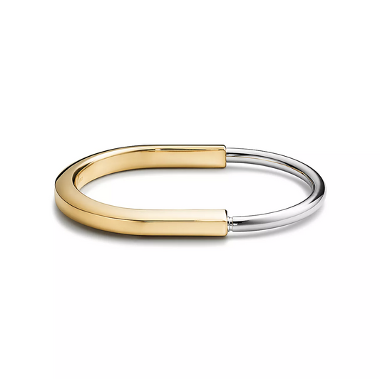 [Spark Jewels]LOCK BRACELET YELLOW AND WHITE GOLD