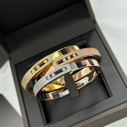 [⭐Aura]Move Noa Rose Gold Pavé Diamond Bangle Bracelet