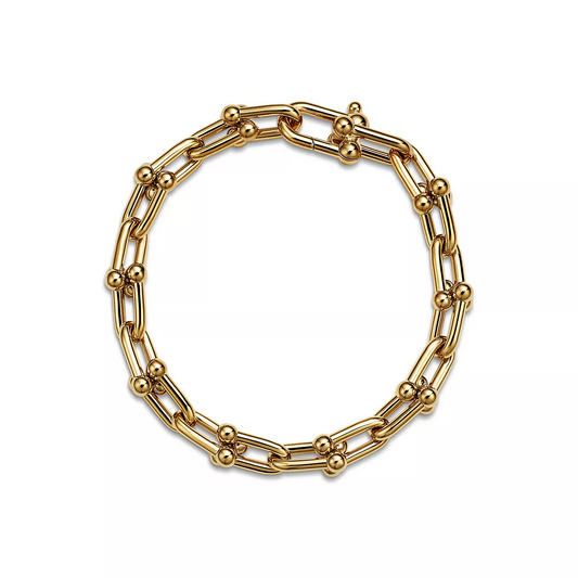 [Spark Jewels]HARDWEAR MEDIUM LINK 20 MOTIF GOLD BRACELET