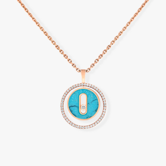 [⭐Aura]Demo MOVE 1 DIAMOND TURQUOISE PINK GOLD DIAMOND NECKLACE