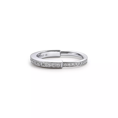 [Spark Jewels]LOCK RING SILVER DIAMOND PAVED