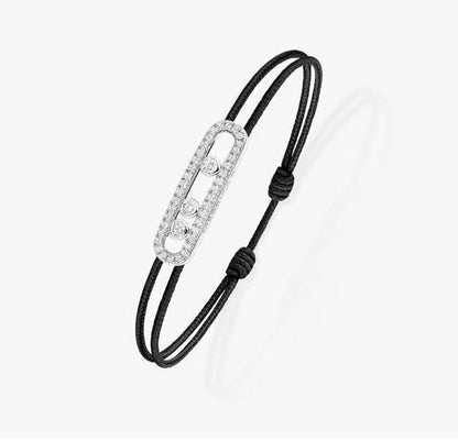 [⭐Aura]Messika Care(s) pink cord pavé bracelet