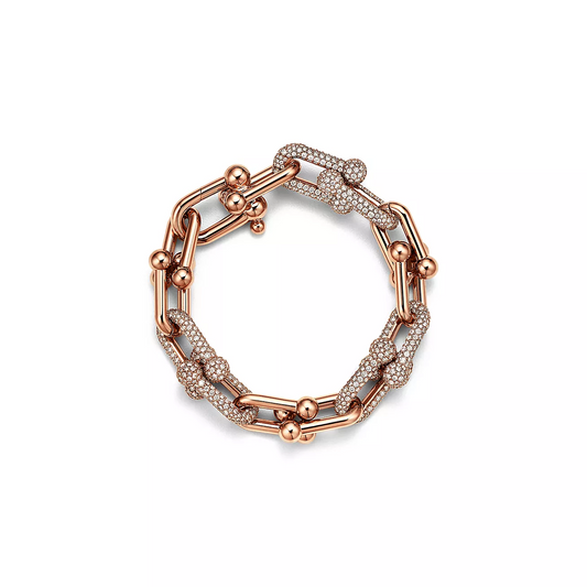 [Spark Jewels]HARDWEAR LARGE LINK PINK GOLD PAVED DIAMOND BRACELET