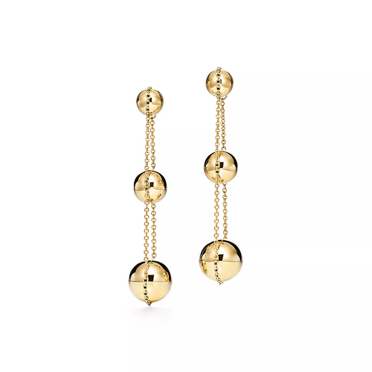 [Spark Jewels]TRIPLE DROP GOLD EARRINGS
