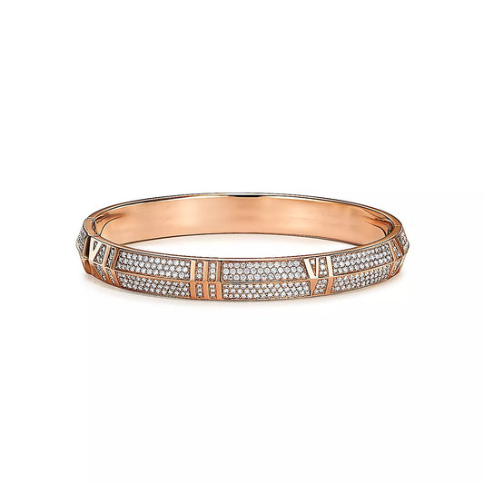 [Spark Jewels]ATLAS X PINK GOLD DIAMOND PAVED BRACELET