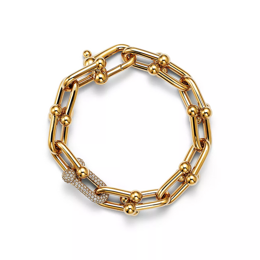 [Spark Jewels]HARDWEAR LARGE LINK GOLD DIAMOND BRACELET