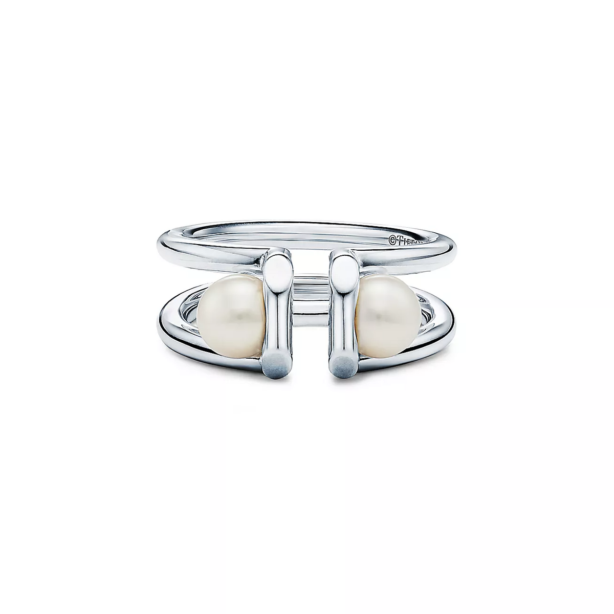 [Spark Jewels]DOUBLE PEARL SILVER RING