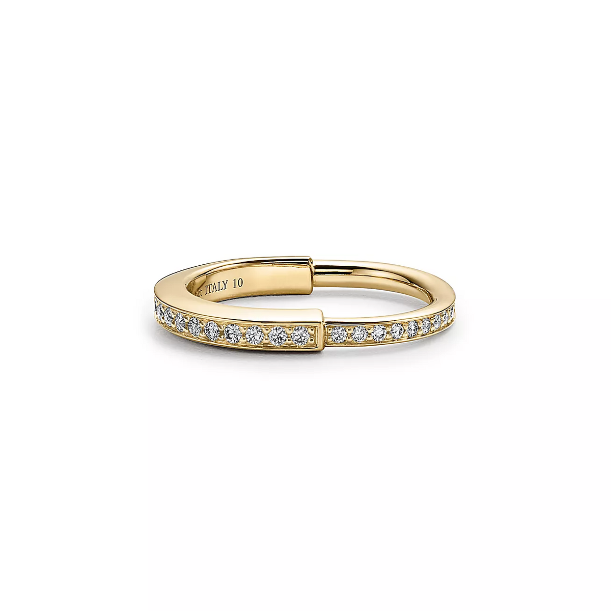[Spark Jewels]LOCK RING GOLD DIAMOND PAVED