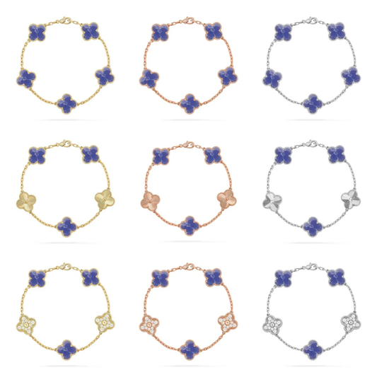 [⭐Aura]CLOVER 5 MOTIF BLUE VEINS BRACELET COLLECTION