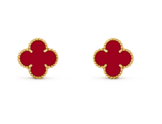 [⭐Aura] CLOVER 20MM RED AGATE EARRINGS
