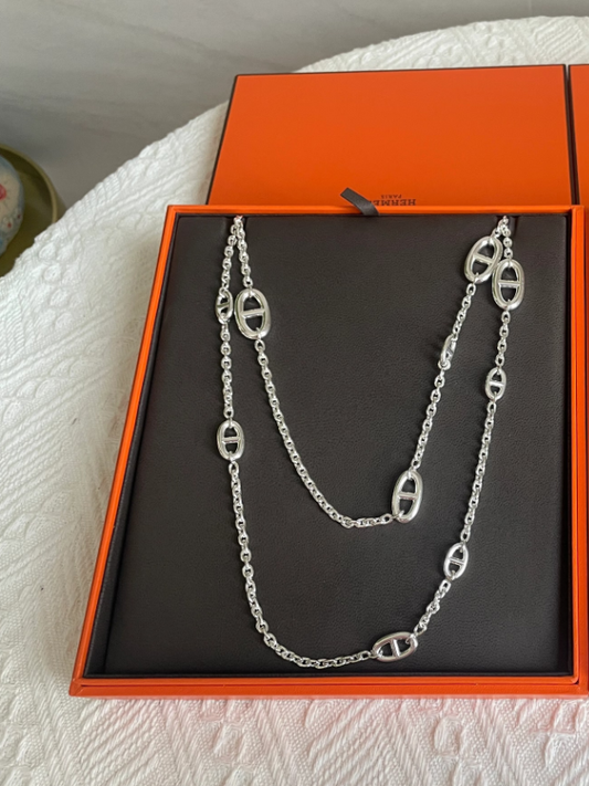 [⭐Aura]Classic Silver Sweater Chain