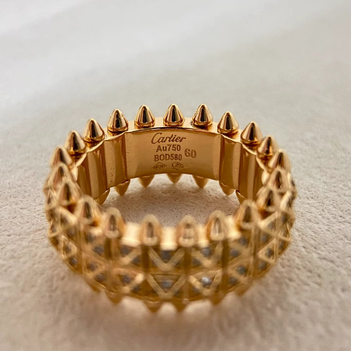 [⭐Spark]CLASH DOUBLE-ROW RIVET RING WITH DIAMOND SETTING