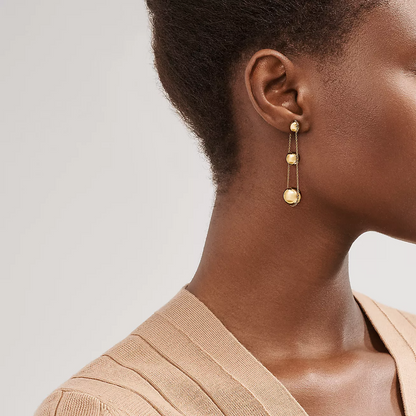 [Spark Jewels]TRIPLE DROP GOLD EARRINGS