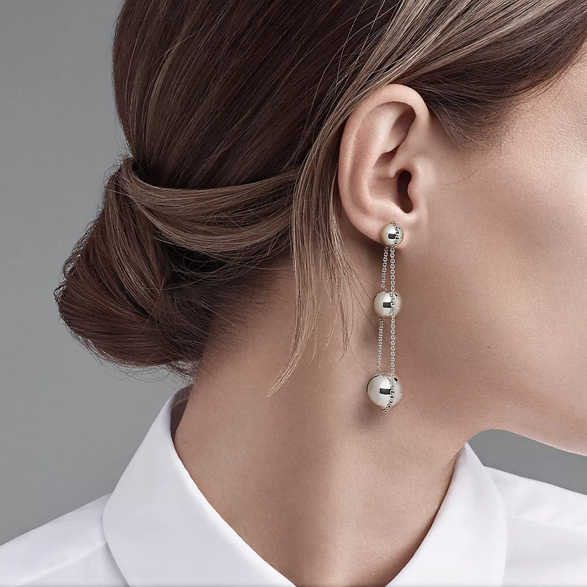 [Spark Jewels]TRIPLE DROP SILVER EARRINGS