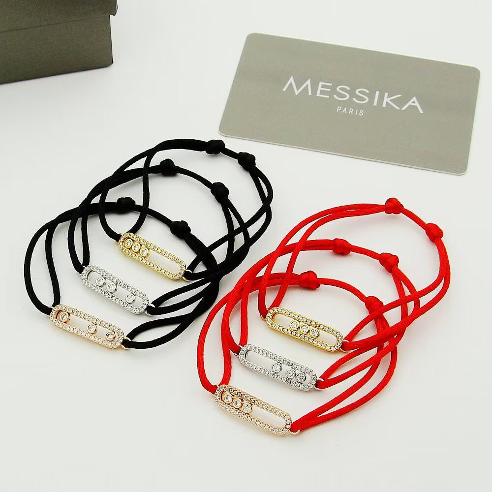 [⭐Aura]Messika Care(s) pink cord pavé bracelet